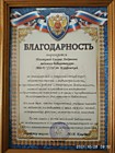 Благодарность директора МБОУ СОШ рп. Корфовский