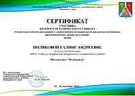 Сертификат за мастер-класс "Медиацентр"